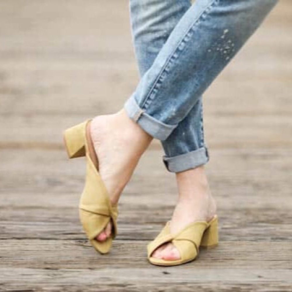CABI #6018 Marigold Faux Suede Slide Mule 7